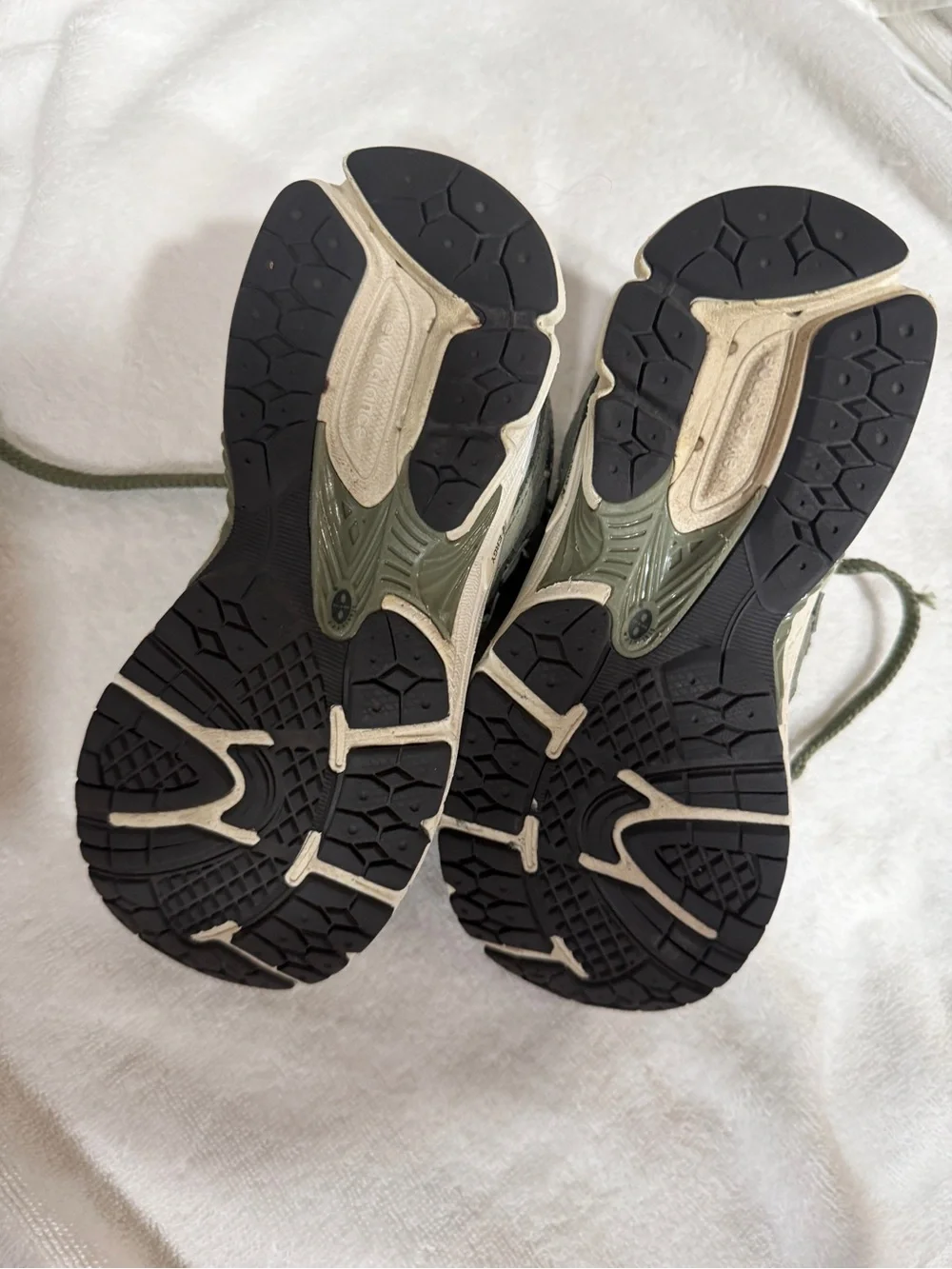 New Balance Kids Olive Green and Gray Sneakers